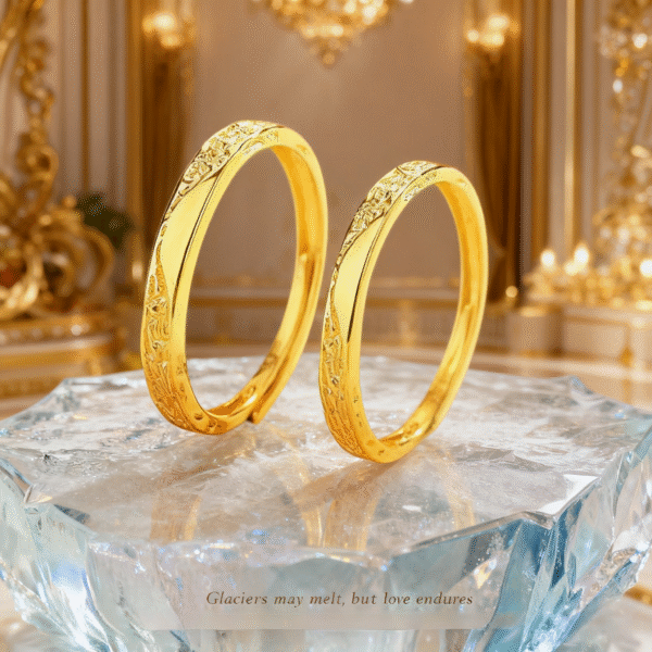 2025 New Light Luxury Pure Gold Couple Ring – Elegant 24K Gold Women’s Ring, Birthday Gift for Girlfriend