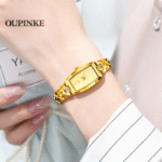 Women’s Luxury Watch – Swiss Imported Movement, Elegant Gold Tungsten Steel Waterproof Quartz Wristwatch