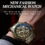 Binbang Vintage Bronze Automatic Mechanical Watch for Men – Retro Fashion Casual Wristwatch, Steampunk Style Gift for Him