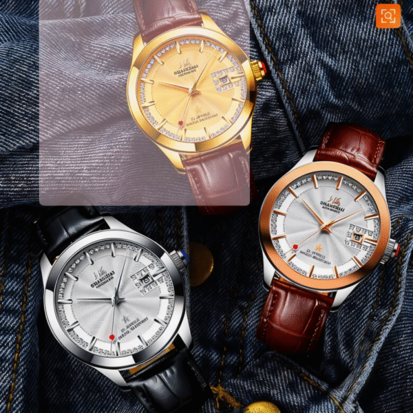 Shanghai Diamond 18K Gold Men’s Automatic Watch – Luxury Timepiece for Men