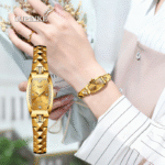 Women’s Luxury Watch – Swiss Imported Movement, Elegant Gold Tungsten Steel Waterproof Quartz Wristwatch