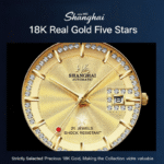 Shanghai Diamond 18K Gold Men’s Automatic Watch – Luxury Timepiece for Men