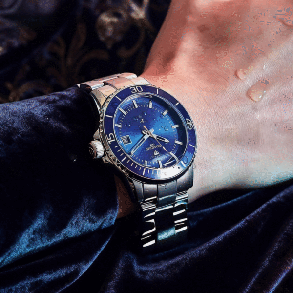 Diamond Old Shanghai Men’s Luxury Blue Submariner Watch – Automatic Mechanical, Luminous, Waterproof, Calendar Function