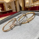 Romantic Starry Sky Bracelet, 18k Rose Gold LOVE Wide Band, 10 Diamond Wedding Gift for Her, Couples Jewelry, Anniversary Gift