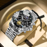 BINBOND Luxury Men’s Quartz Watch – Luminous Waterproof Flywheel Design