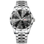 BINBOND genuine men's watch waterproof luminous dual calendar watch men's quartz watch diamond pointed top glass