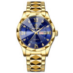 BINBOND genuine men's watch waterproof luminous dual calendar watch men's quartz watch diamond pointed top glass