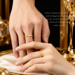 2025 New Light Luxury Pure Gold Couple Ring – Elegant 24K Gold Women’s Ring, Birthday Gift for Girlfriend
