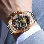 BINBOND Luxury Men’s Quartz Watch – Luminous Waterproof Flywheel Design