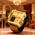 Luxury Dual Display Square Men's Watch – 30M Waterproof | OLEVS Leather Strap Chronograph