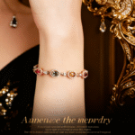 2025 New Light Luxury Silver Tourmaline Bracelet – High-End Women’s Fashion Jewelry, Elegant Gift for Girlfriend