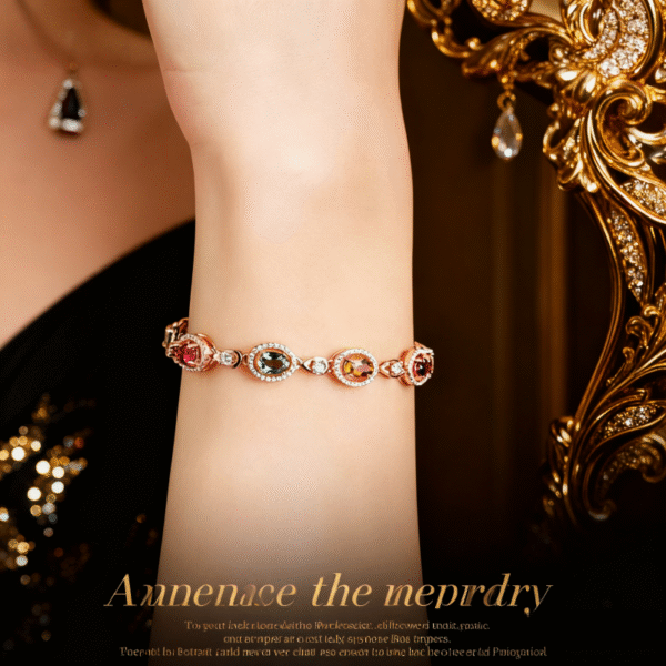 2025 New Light Luxury Silver Tourmaline Bracelet – High-End Women’s Fashion Jewelry, Elegant Gift for Girlfriend