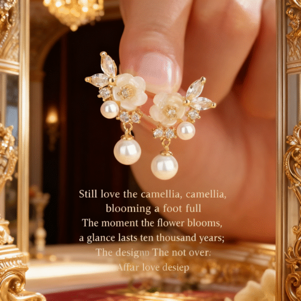 2025 New Light Luxury Camellia Earrings – S925 Sterling Silver Women’s Jewelry, High-End Romantic Gift for Girlfriend