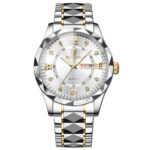 BINBOND genuine men's watch waterproof luminous dual calendar watch men's quartz watch diamond pointed top glass